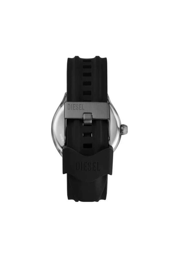 Streamline three-hand black silicone watch