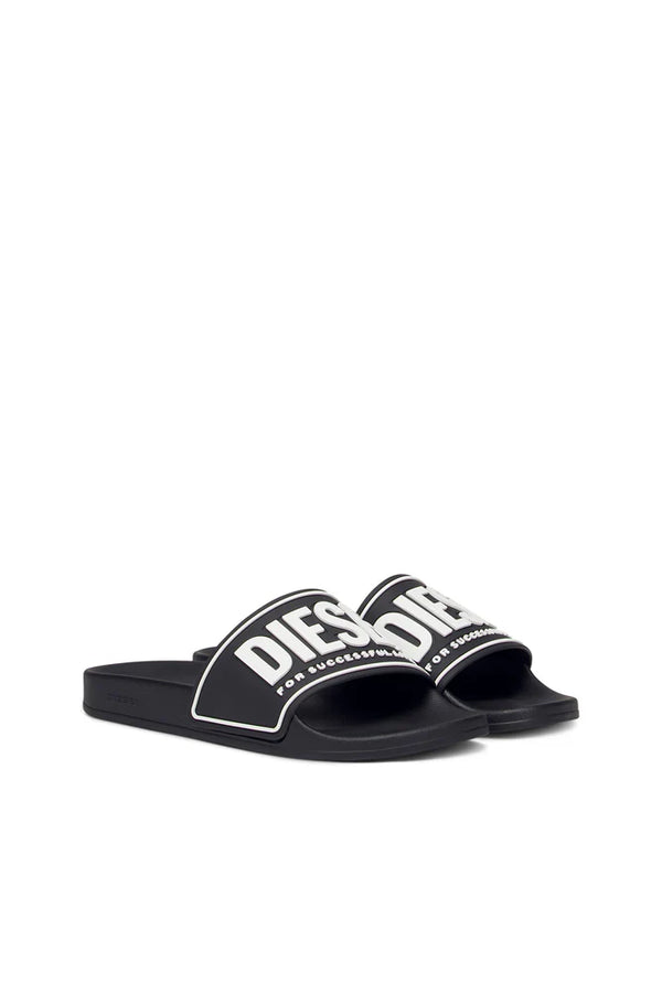 Sa-Mayemi-Rubber slides with embossed logo