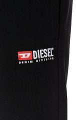 Track pants with embroidered logo