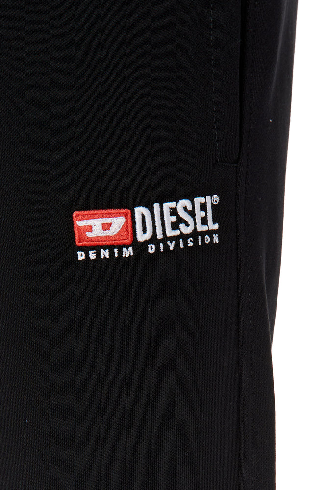 Track pants with embroidered logo