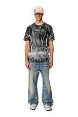 T-shirt with crease-effect print