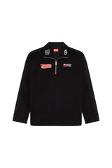 Half-zip shirt in jersey and poplin