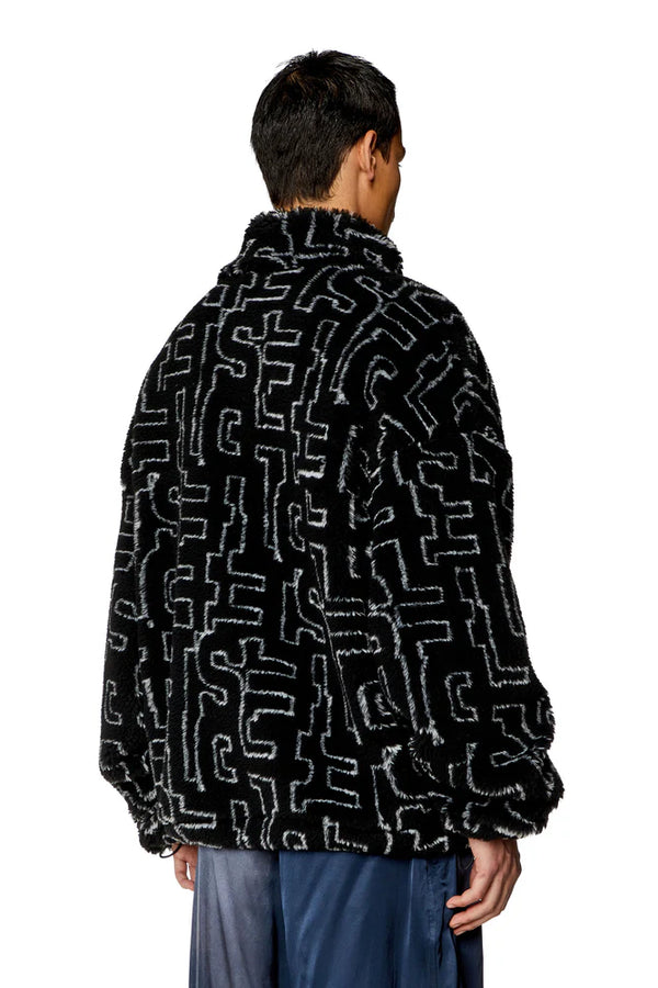 Teddy fleece jacket with Diesel monogram