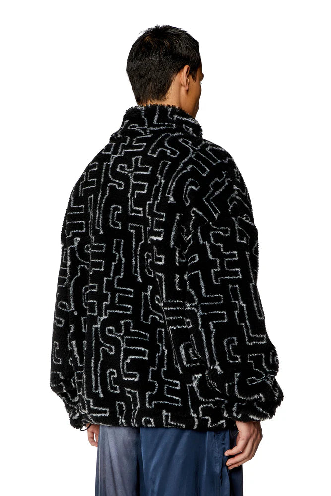 Teddy fleece jacket with Diesel monogram