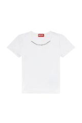 Ribbed-jersey top with chain necklace