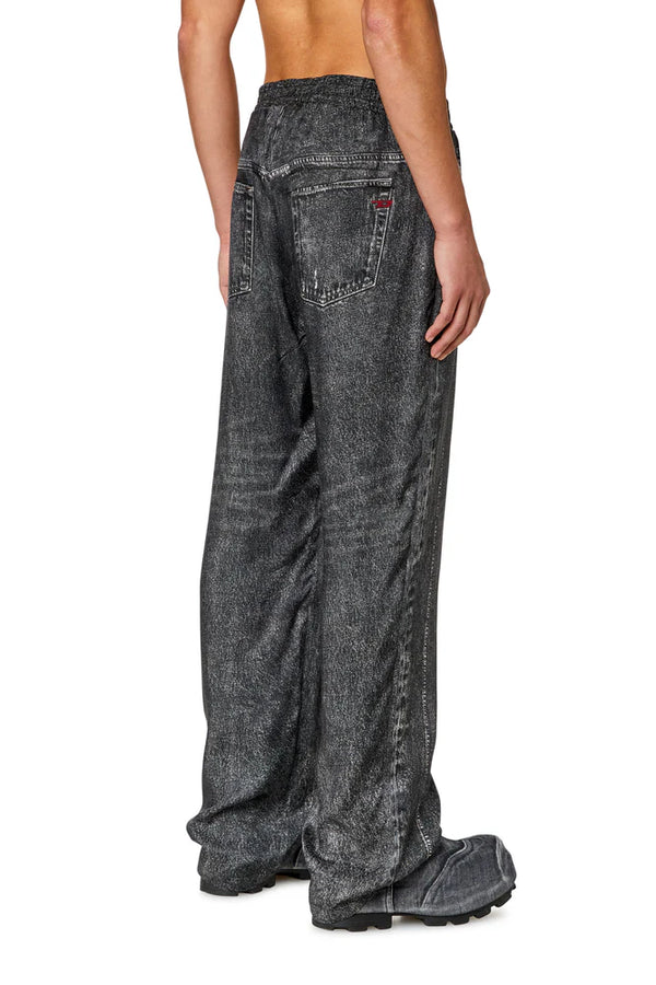 Track pants with denim print