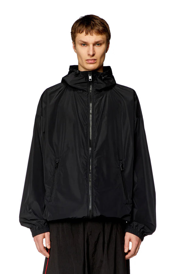 Windbreaker with shiny Oval D print