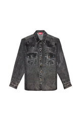 Fluid shirt with denim print