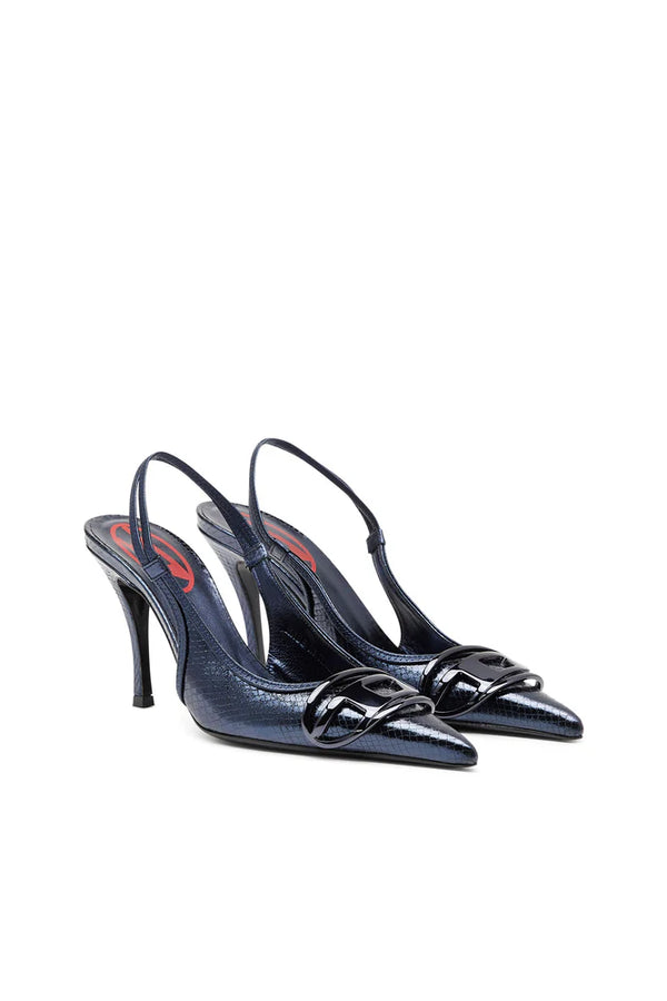 D-Venus Sb - Patent snake-effect slingback pumps