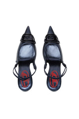 D-Venus Sb - Patent snake-effect slingback pumps