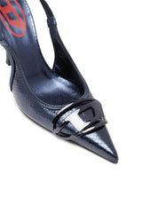 D-Venus Sb - Patent snake-effect slingback pumps