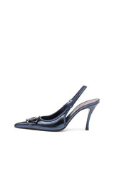 D-Venus Sb - Patent snake-effect slingback pumps