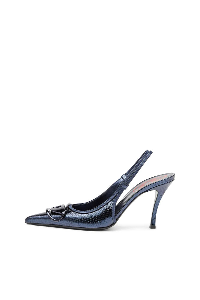 D-Venus Sb - Patent snake-effect slingback pumps