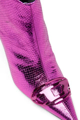 D-Venus-Patent snake-effect ankle boots