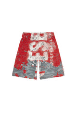 Logo shorts in destroyed jersey