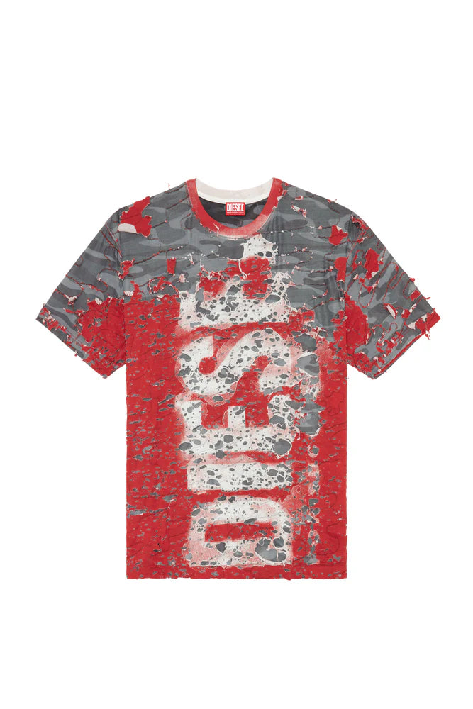 Logo T-shirt in destroyed jersey