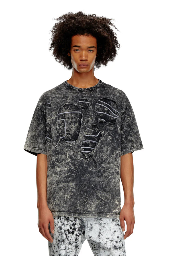 Oval D T-shirt in marble jersey