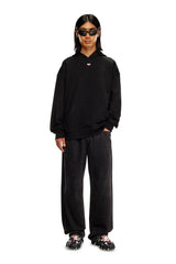 Hoodie with D logo patch