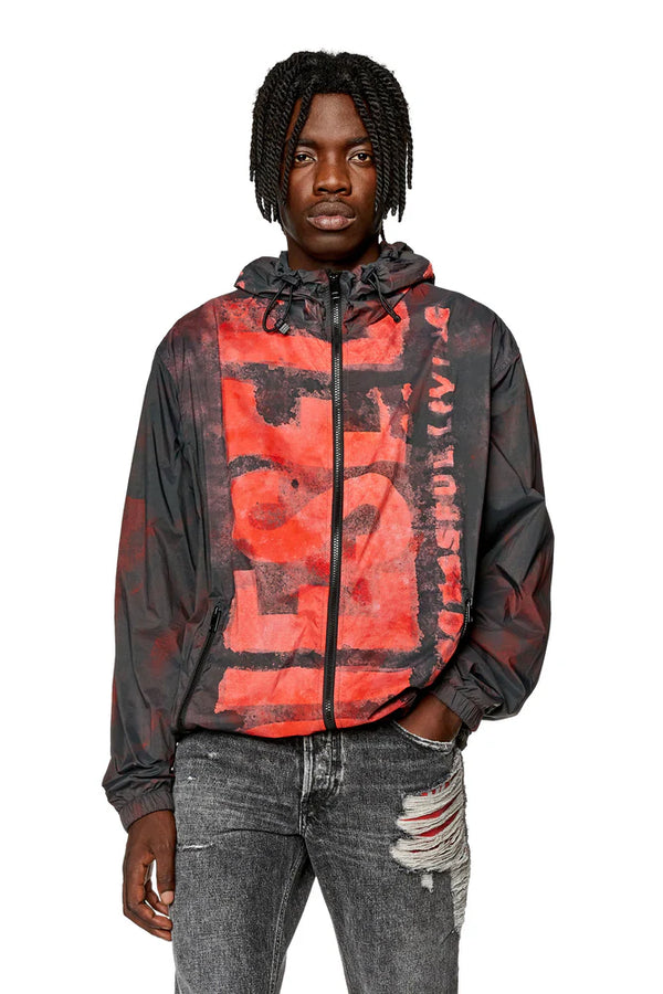 Watercolour-effect windbreaker with logo