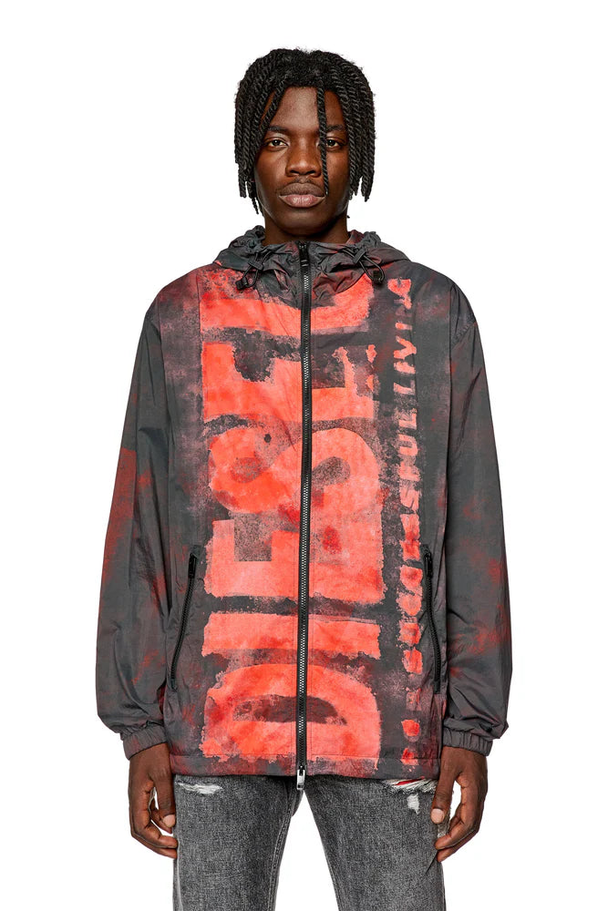 Watercolour-effect windbreaker with logo