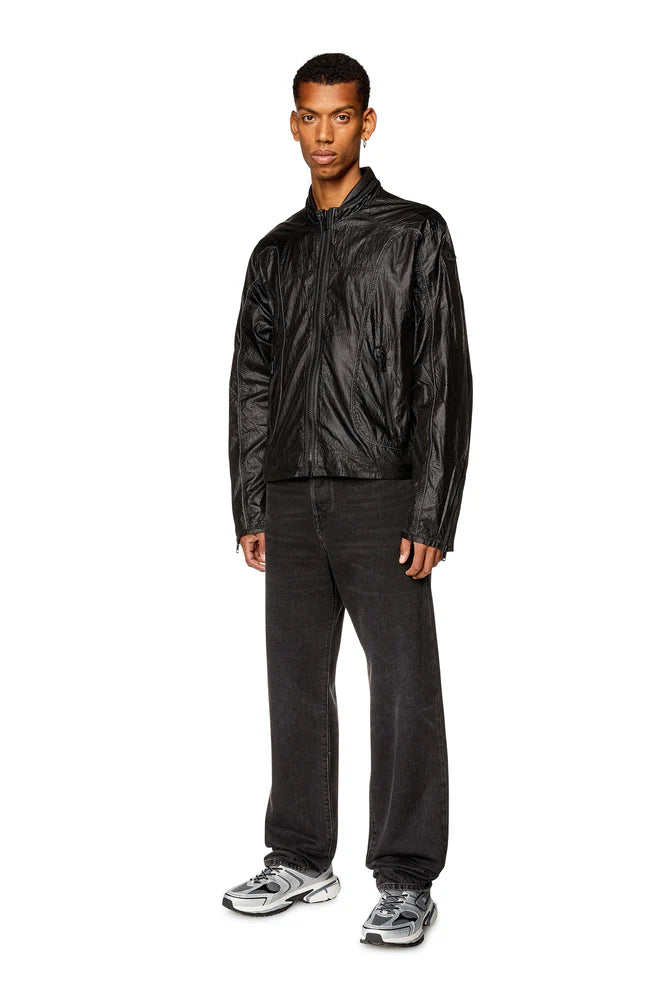Nylon jacket with contrast detailing