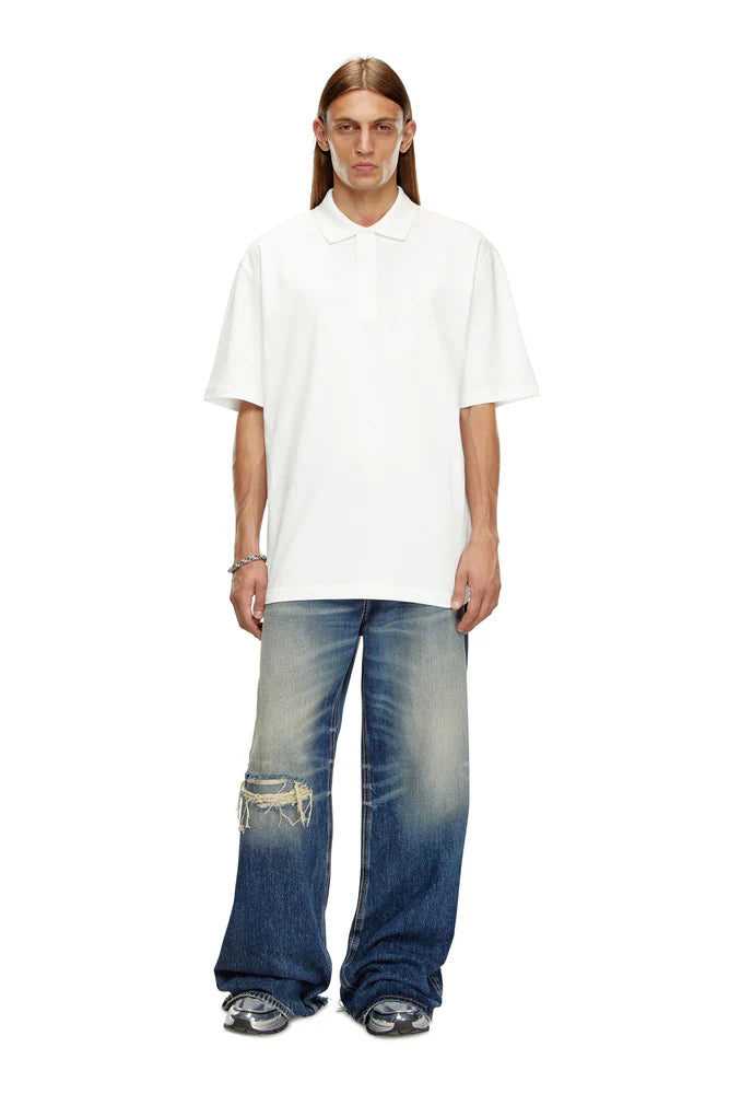 Polo shirt with maxi oval D embroidery